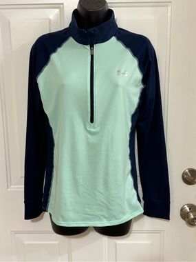 Under Armour Mint & Navy Half-Zip Athletic Pullover